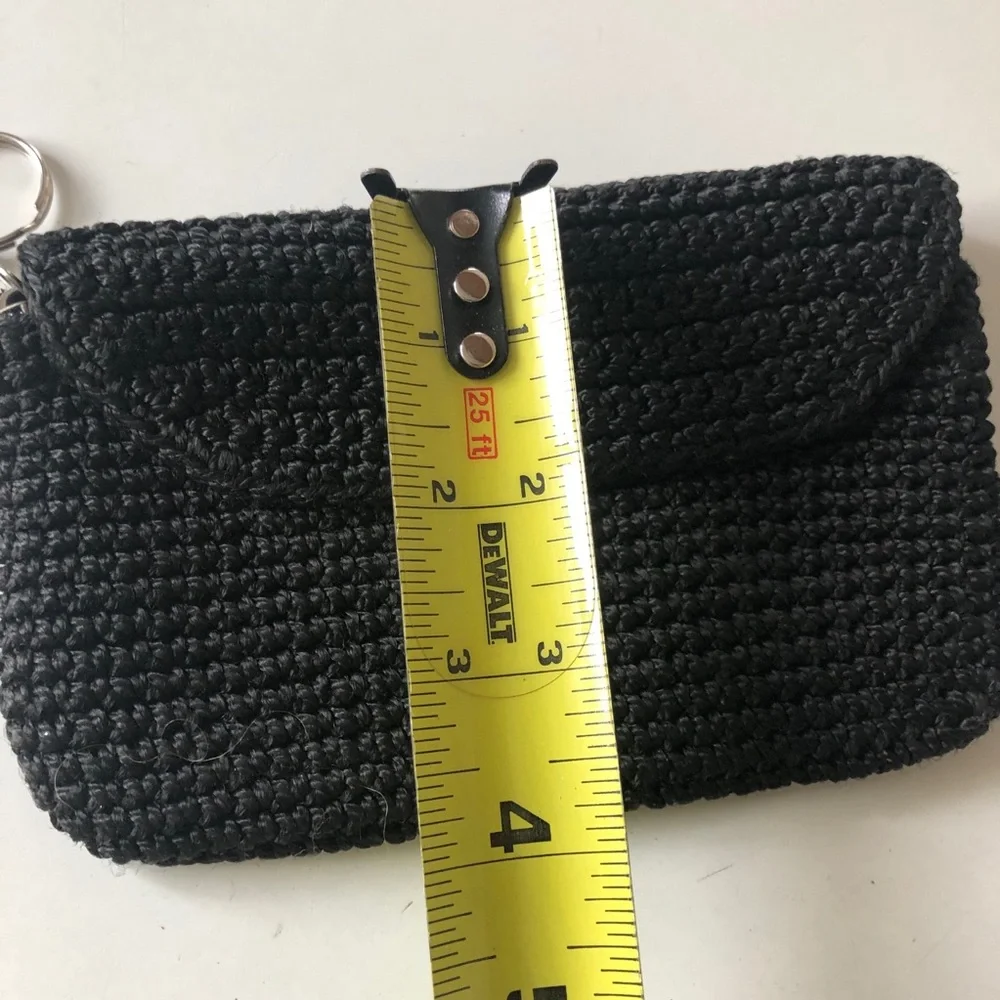 BLACK CROCHET SMALL WALLET CLUTCH